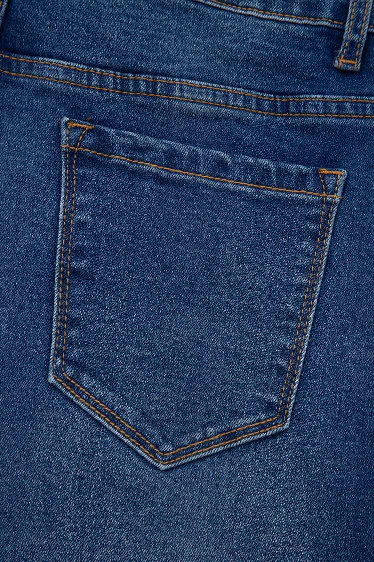 Sky Blue Tailored Seam Detail Womens Shift Jeans