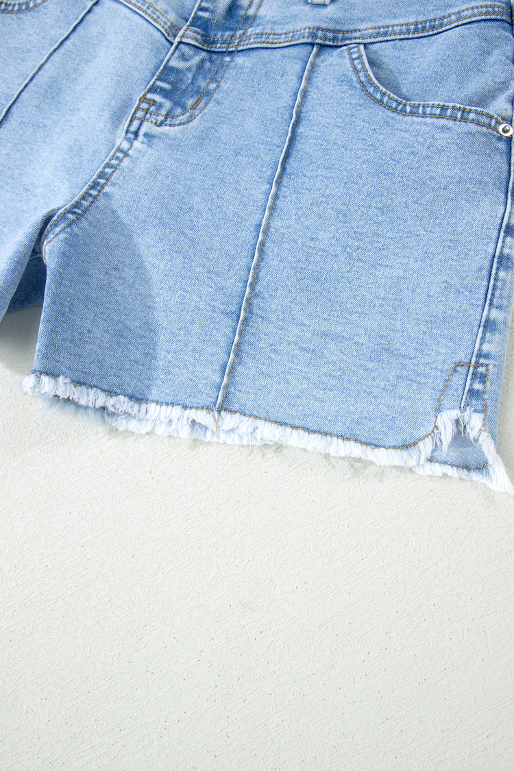 Myosotis High Waist Frayed Denim Shorts