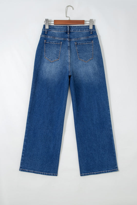 Sky Blue Tailored Seam Detail Womens Shift Jeans