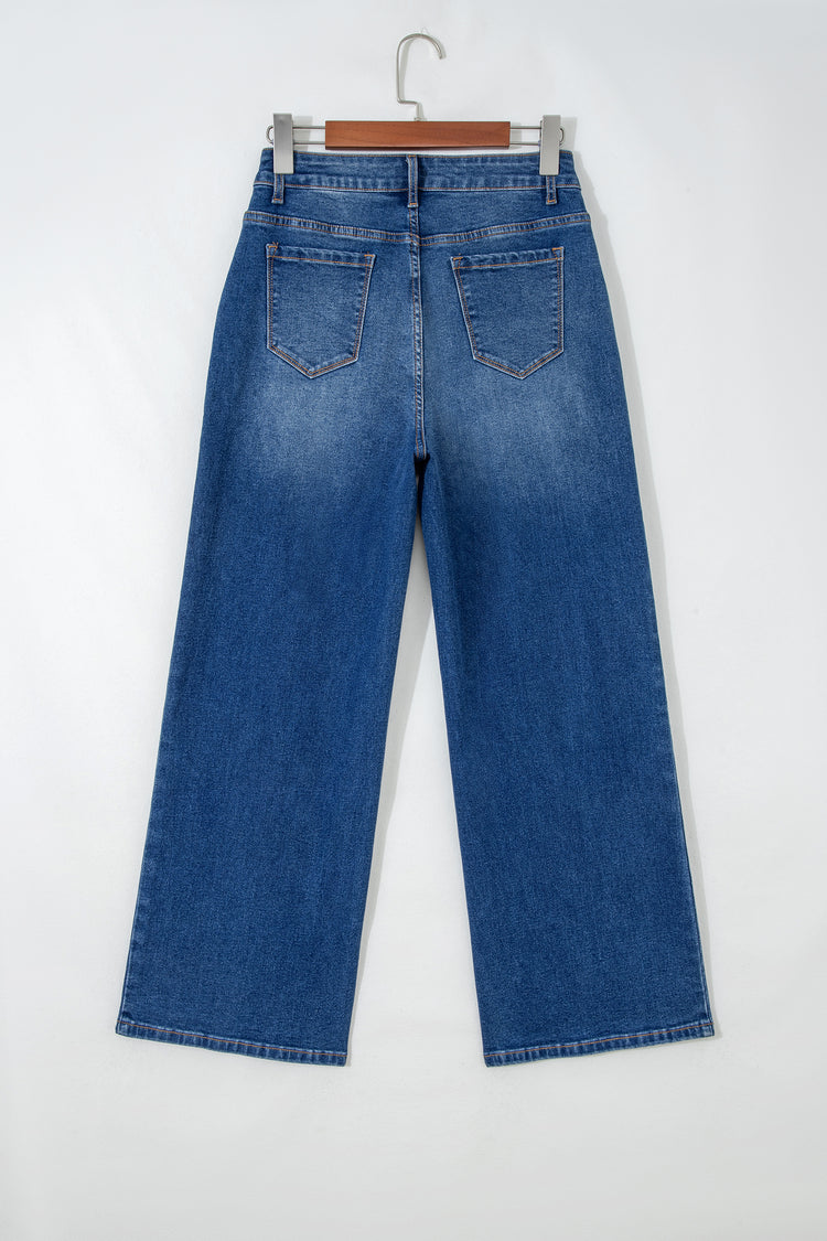 Sky Blue Tailored Seam Detail Womens Shift Jeans