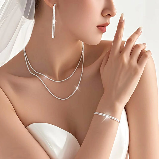 European and American Ladies' Fashionable and Shiny Necklaces, Earrings, Bracelets, Sets, Bridal Wedding Accessories and Gifts