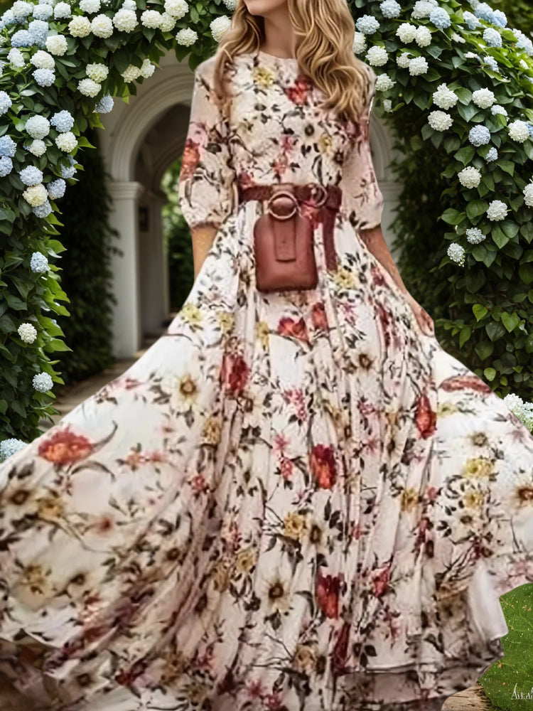 New Women’s Dresses, Flower Printed Dresses, Princess Dresses, Dresses