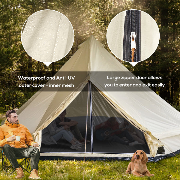 10-Person Large Waterproof Yurt Camping Tent, Perfect for Family Camping, Blue