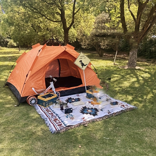 Portable Ramadan Vintage Picnic Mat, Bohemian Style Blanket, For Outdoor Picnic Camping