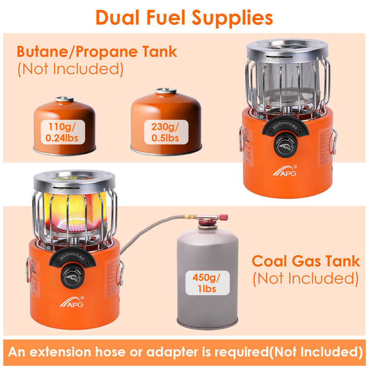 2000W 2 In 1 Camping Stove Tent Heater Outdoor Gas Stove Portable Backpacking Stove With 3 Modes 360 Degree Radiant Heating For Camping Hiking Picnic BBQ