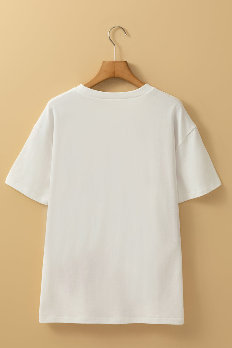 White FLOWER MARKET Graphic T Shirt